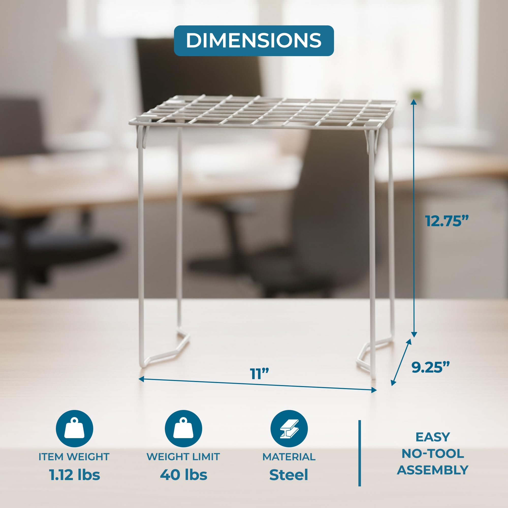 Amazon.com: Honey-Can-Do Stackable Steel Wire Locker Shelf, Silver